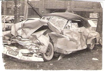 The Aderman car after the terrible crash.