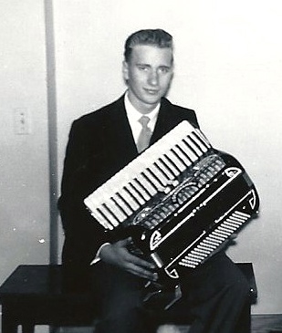 Darrell with his third accordion.