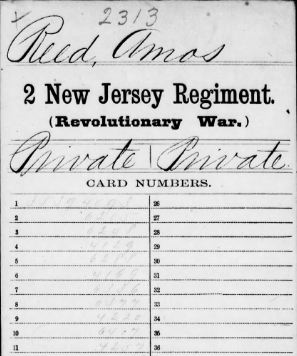 Amos Reed's Revolutionary War Service Record