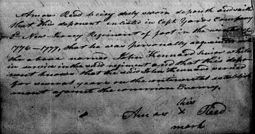 After the war, Amos vouched for John Kennard, stating that he knew him to serve in the war. It gives dates for Amos' service.