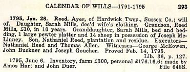 Azer Amos Reed's Will.**