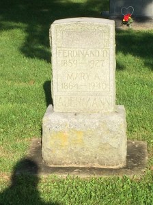 Gravestone for Ferdinand and Mary (Heiden) Adermann