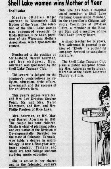 Wisconsin's Mother of the Year